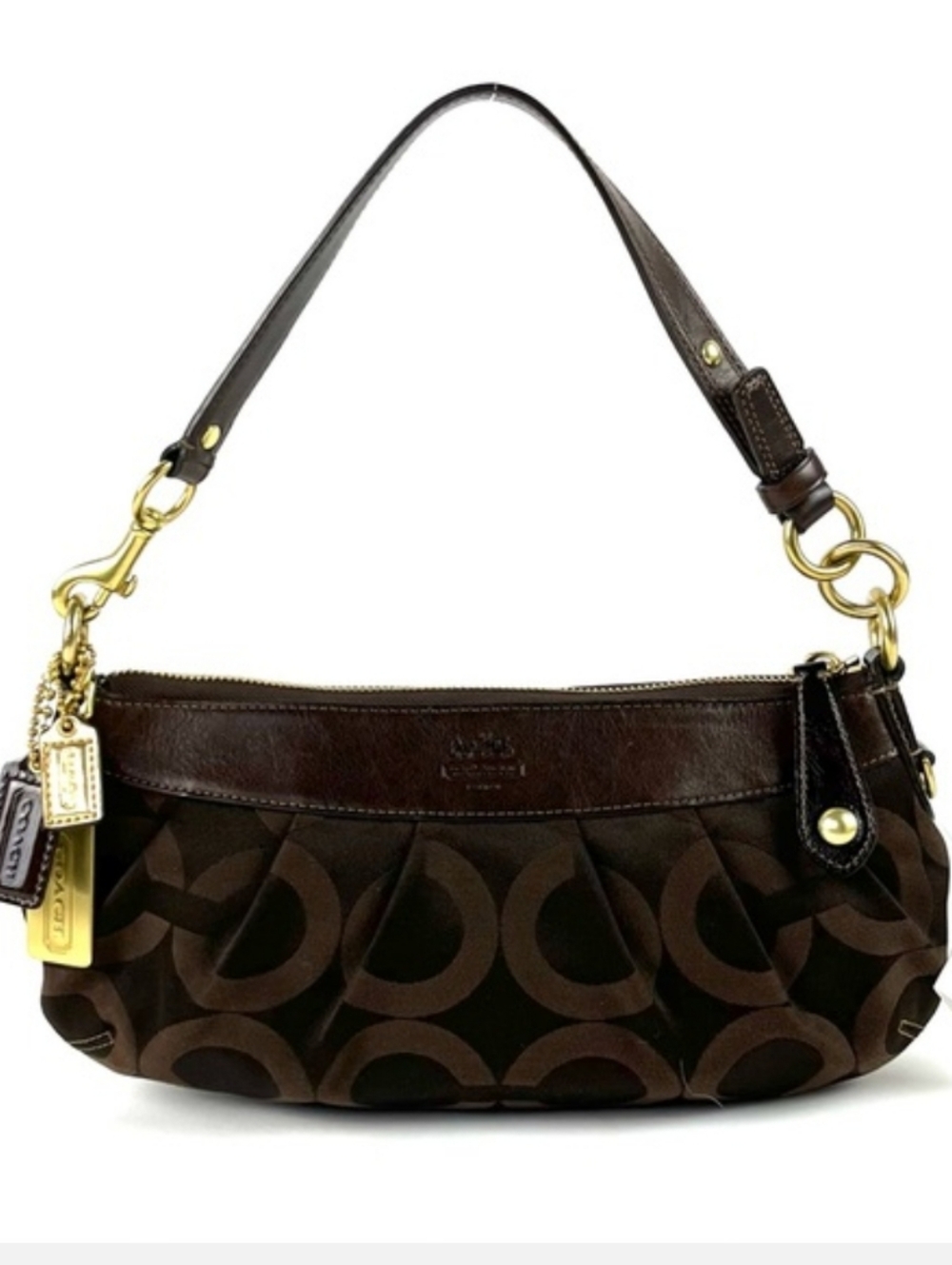CoachCoach Madison Op Art Brown 12950 Small Hobo Handbag